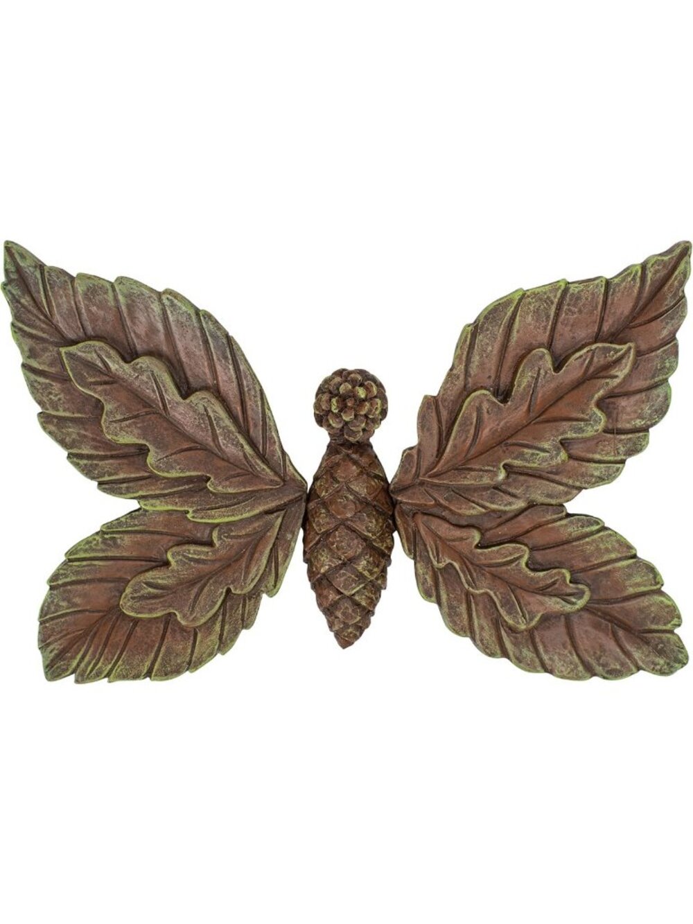 Pinecone Butterfly Outdoor Tree Face Statue - 3" Resin Stone Garden Decor